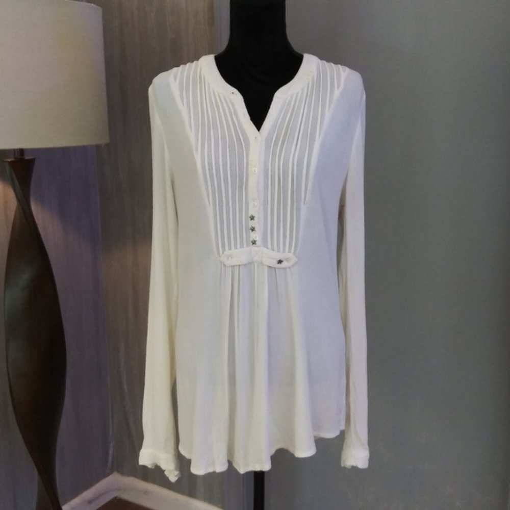 Free People Long Sleeve Gauze Top